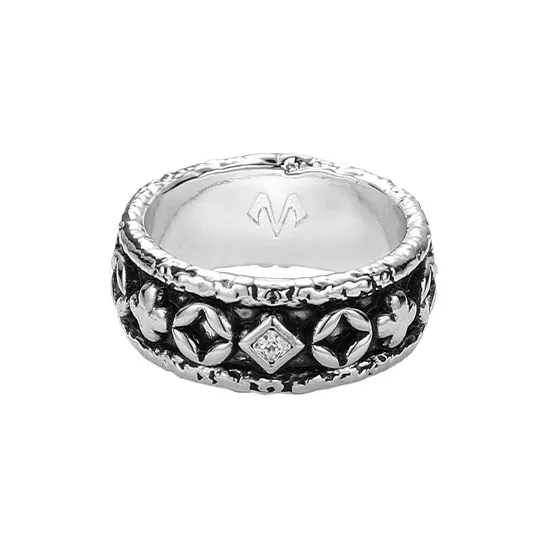 BABAMA White Gold Plated Copper Rings Unisex