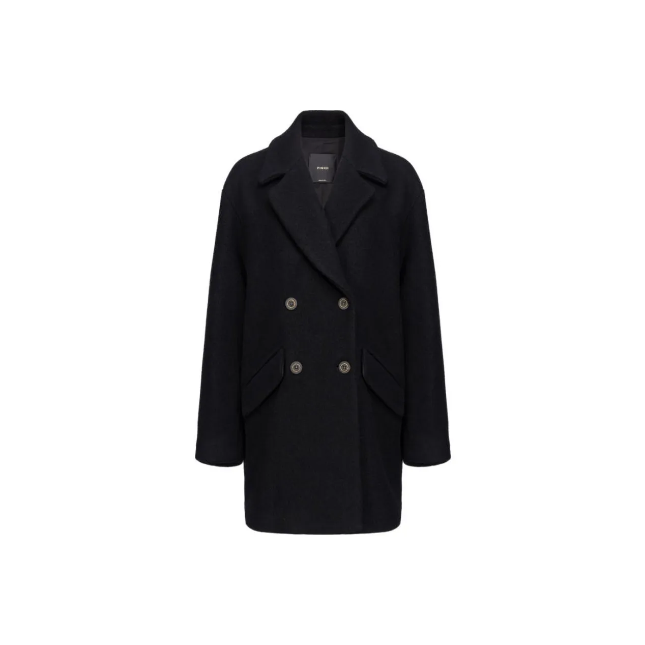 PINKO Double Breasted Washed Pea Coat