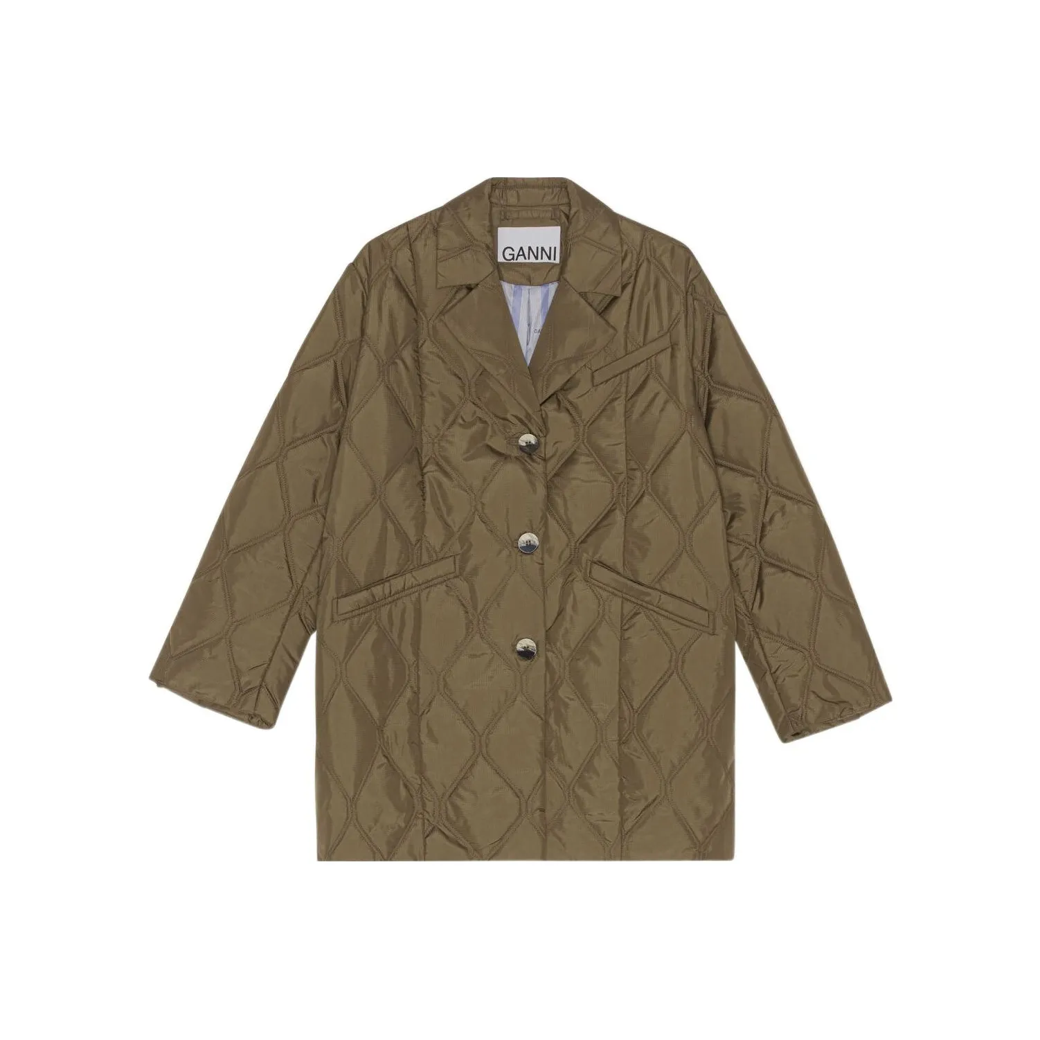 GANNI Diamond quilted Oversize Ripstop Jacket