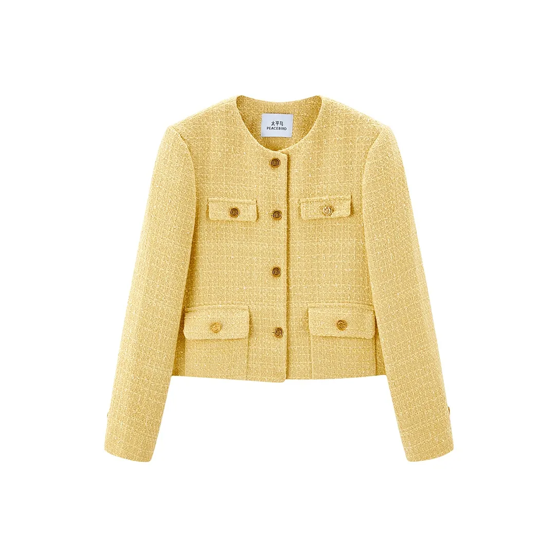 PEACEBIRD Куртка Женская Толстая Кремово-Желтая