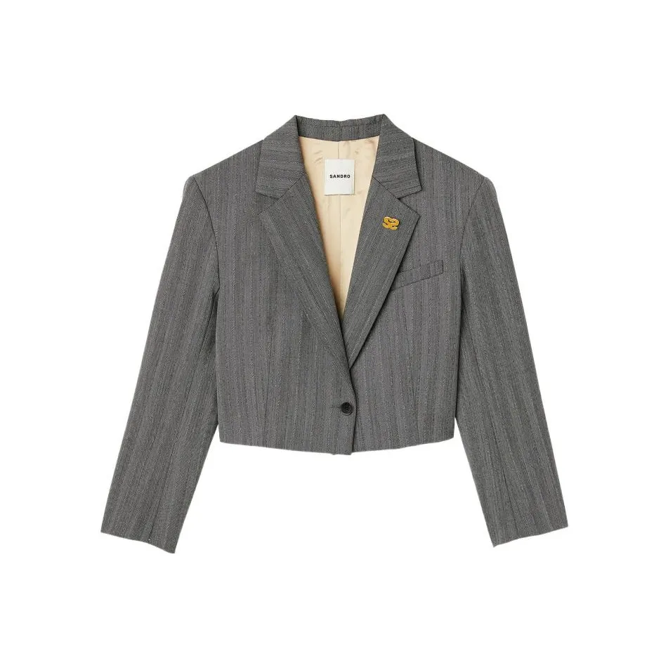 Sandro Бизнес Костюм Куртка Женская Серого цвета