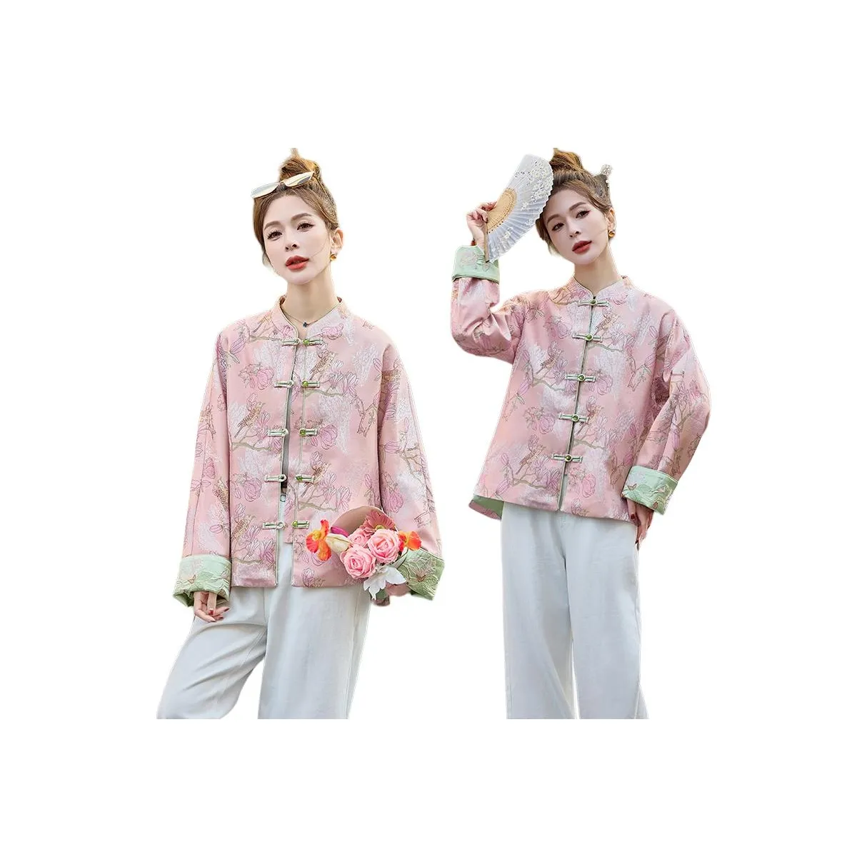 Aoaifu Весенний Осенний Куртка Унисекс Розовый