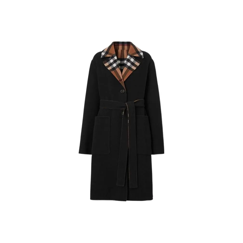 Burberry Check pattern Reversible Wool Coat