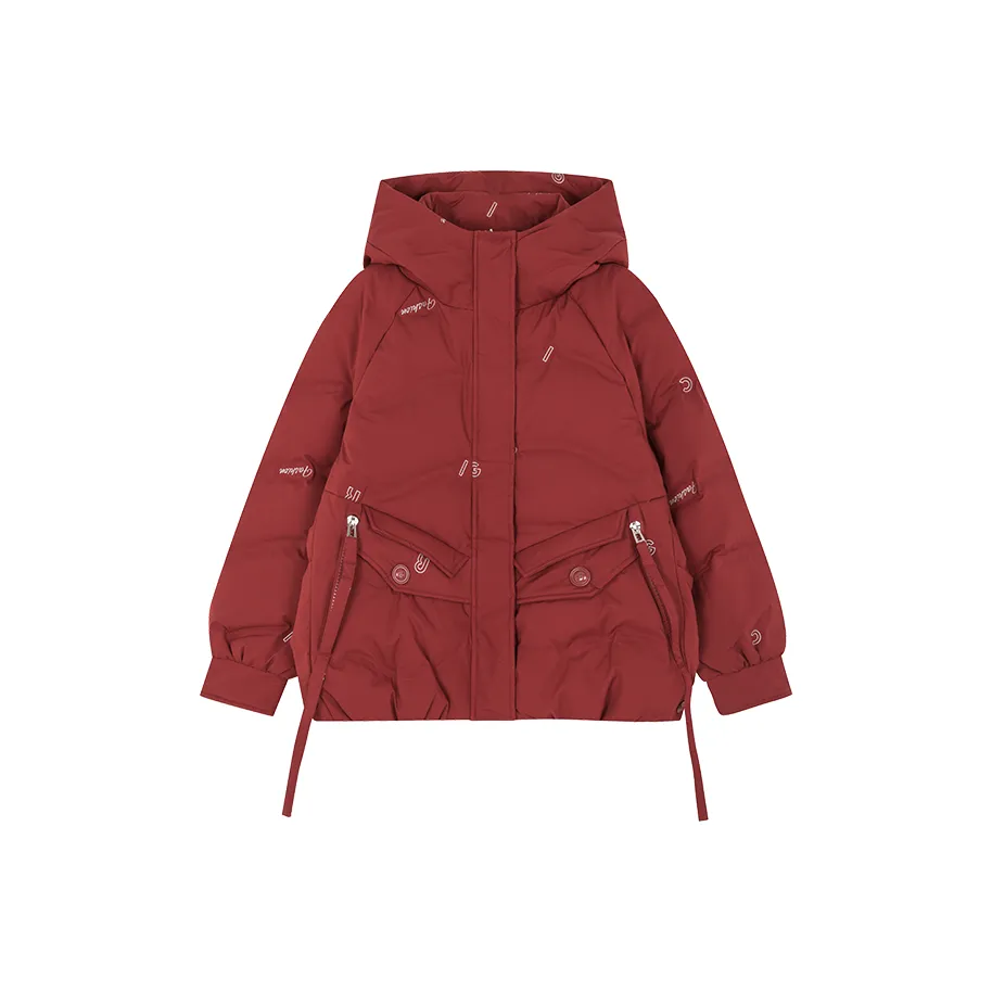 Mo Han Yi Mei Пуховик Женский Бордовый