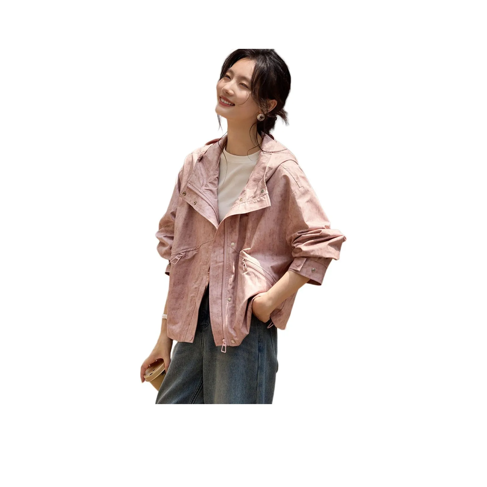 XWI Куртки Пальто Женские Кожа Розовая