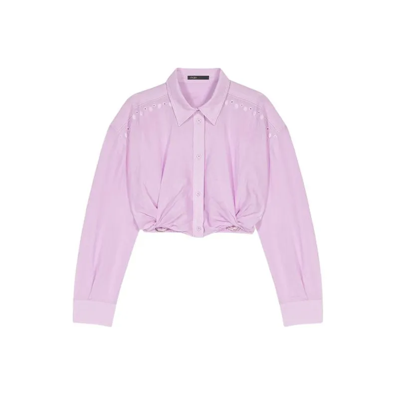 Maje Cropped Ramie Shirt
