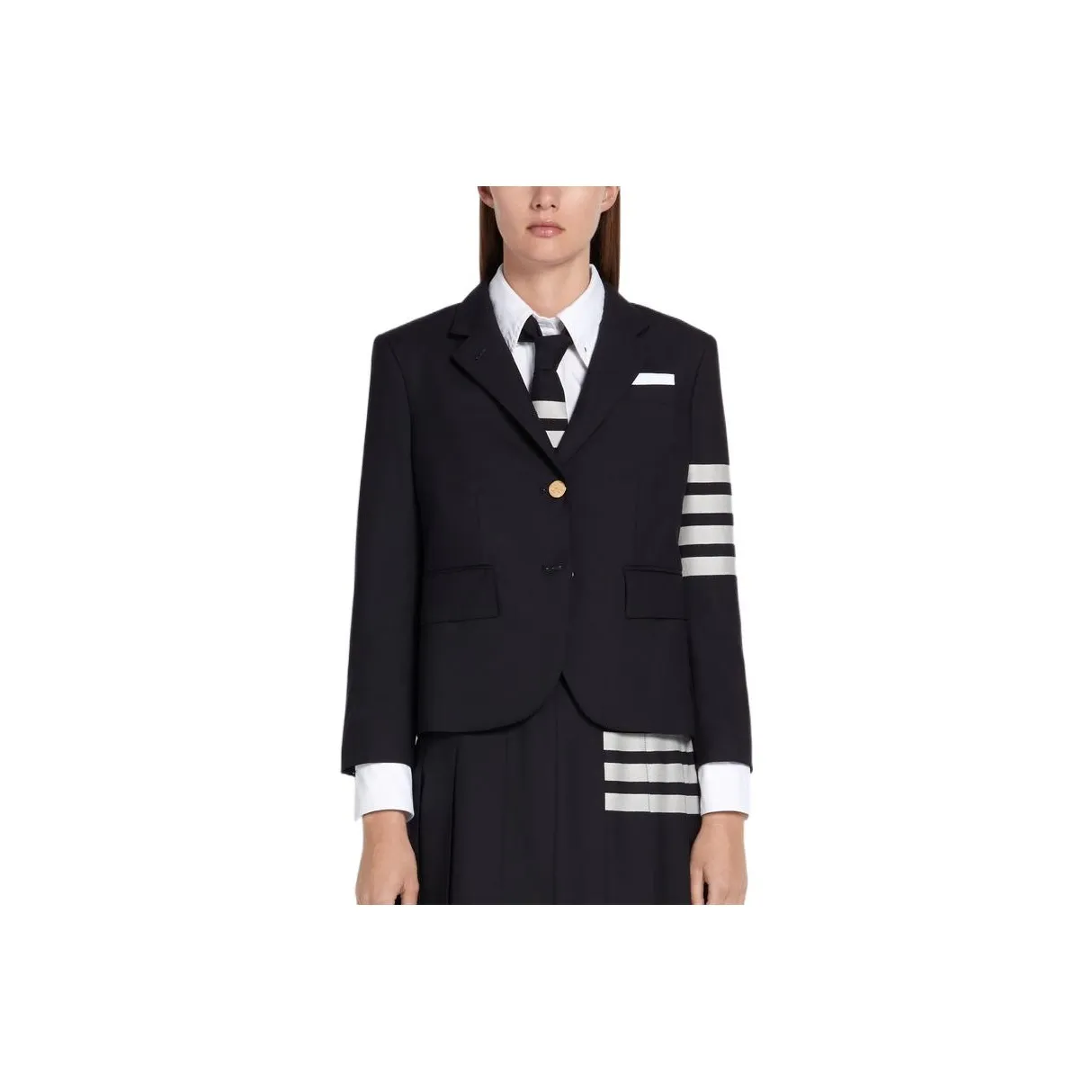 THOM BROWNE Single Breasted Stripe Detailed Blazer