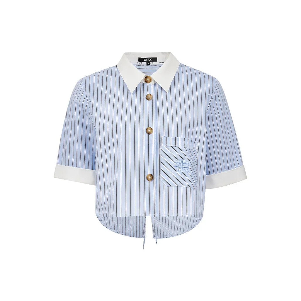 ONLY Рубашка Женская H32 Синие Белые Полоски
