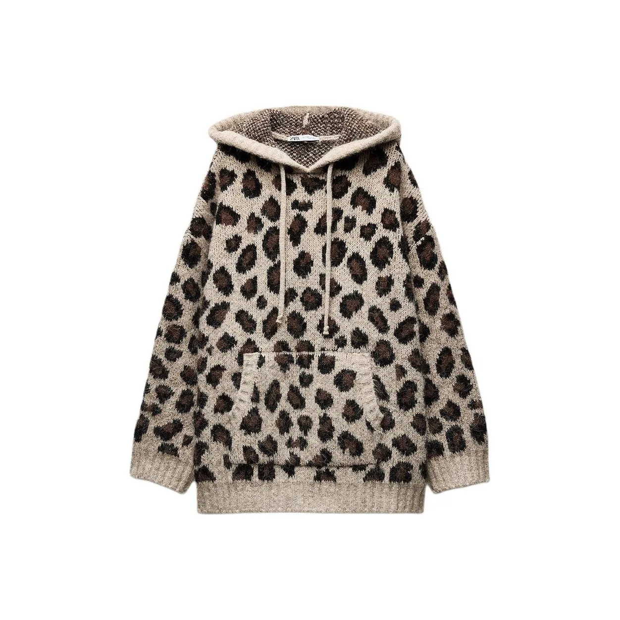ZARA Толстовка Женская с леопардовым принтом