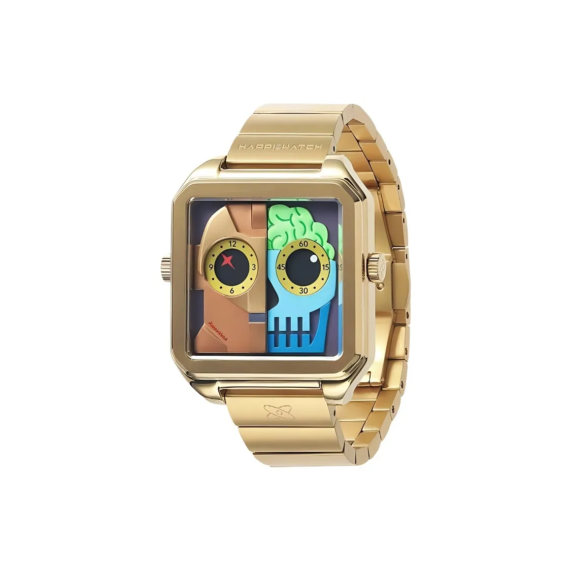 HappieWatch Механический механизм 2027 Cyberpunk Style Collection Кварцевый механизм Ремешок из нержавеющей стали Часы