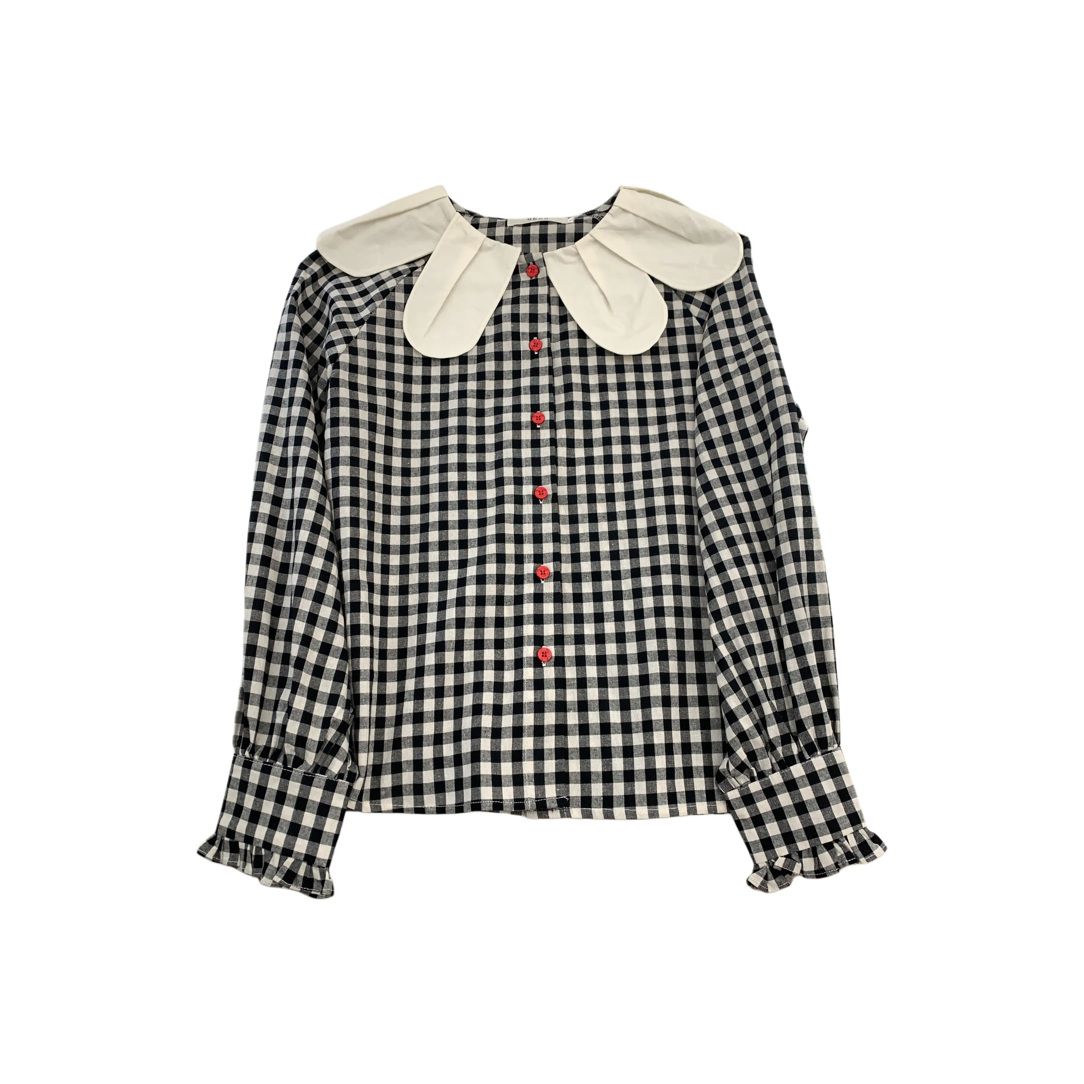 OUBO Черно-белая клетка Женские Рубашки