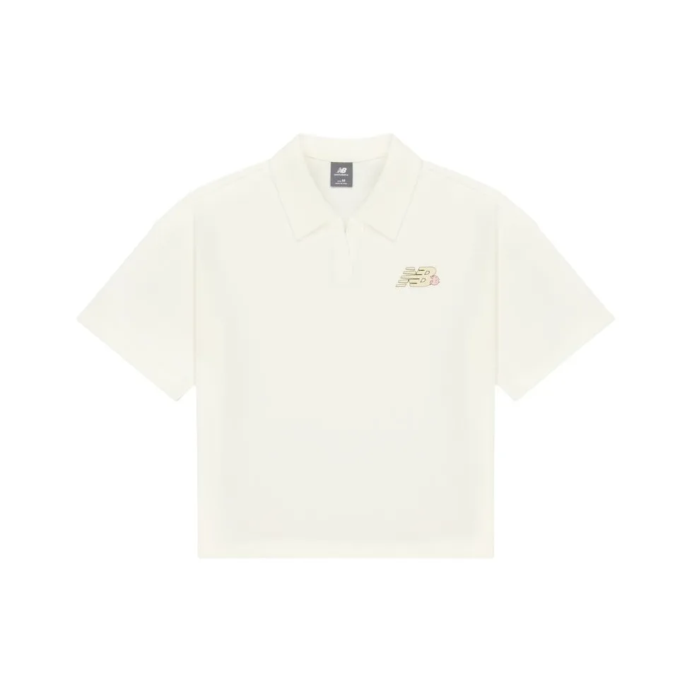 New Balance совместное брендирование Поло Женское Белое