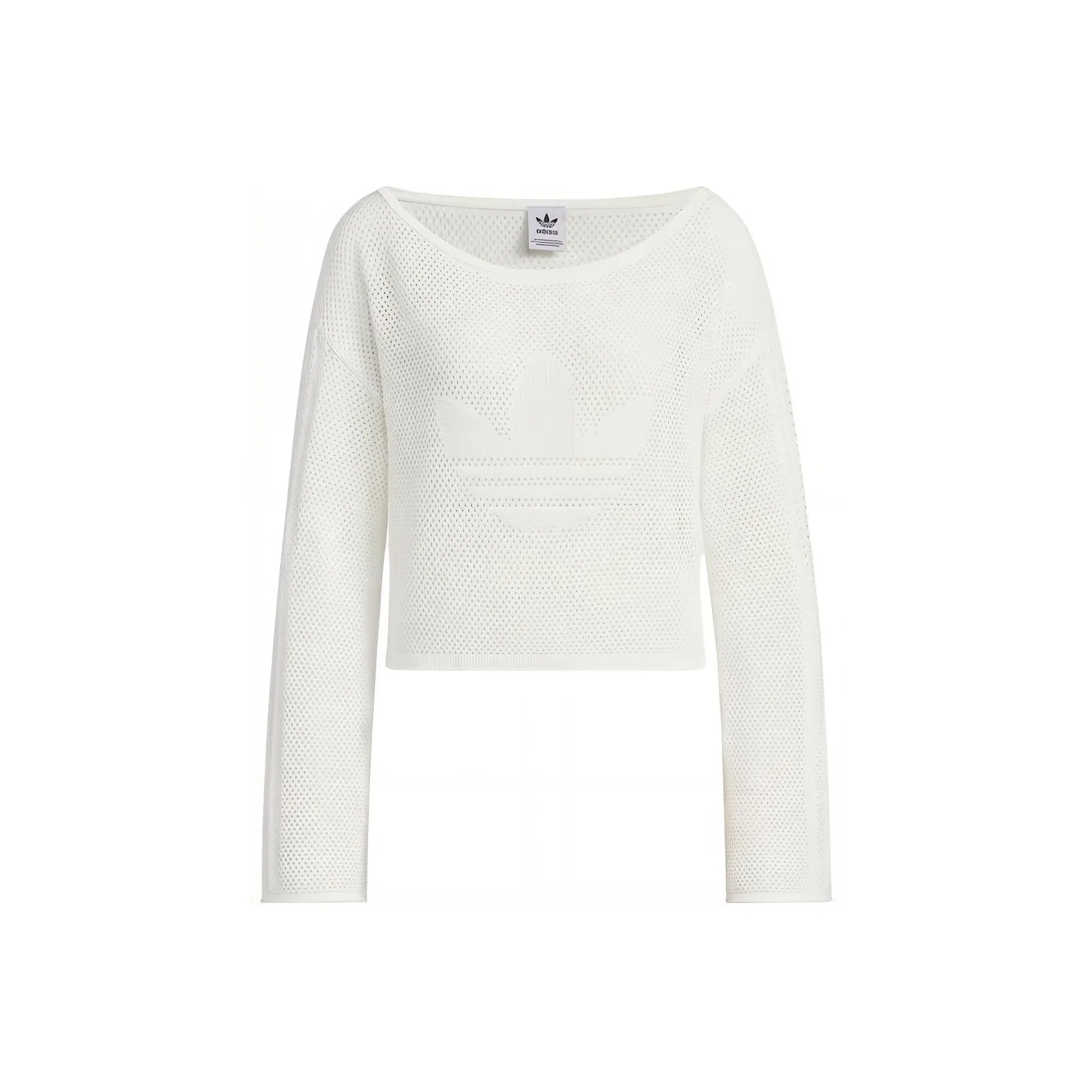 Adidas Originals Knit Sheer Long Sleeve Top Knitwear Women's White
