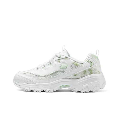 Skechers D'Lites 1,0 Толстоподошвенные кроссовки Low Топ Бело-зеленый Женские