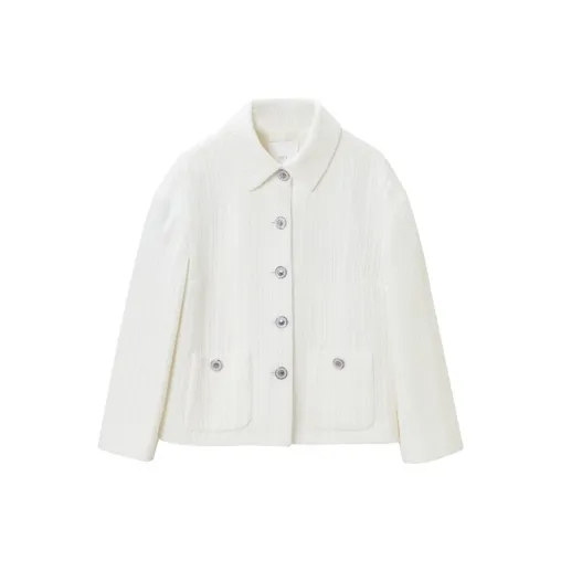 OVV Натуральный белый Однотонный B5 Женские Куртки