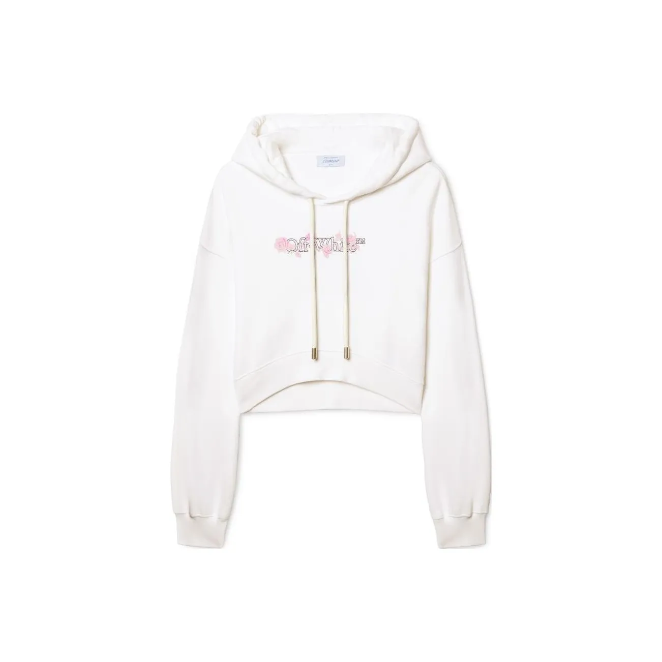 OFF WHITE Bookish Rose Cropped Hoodie