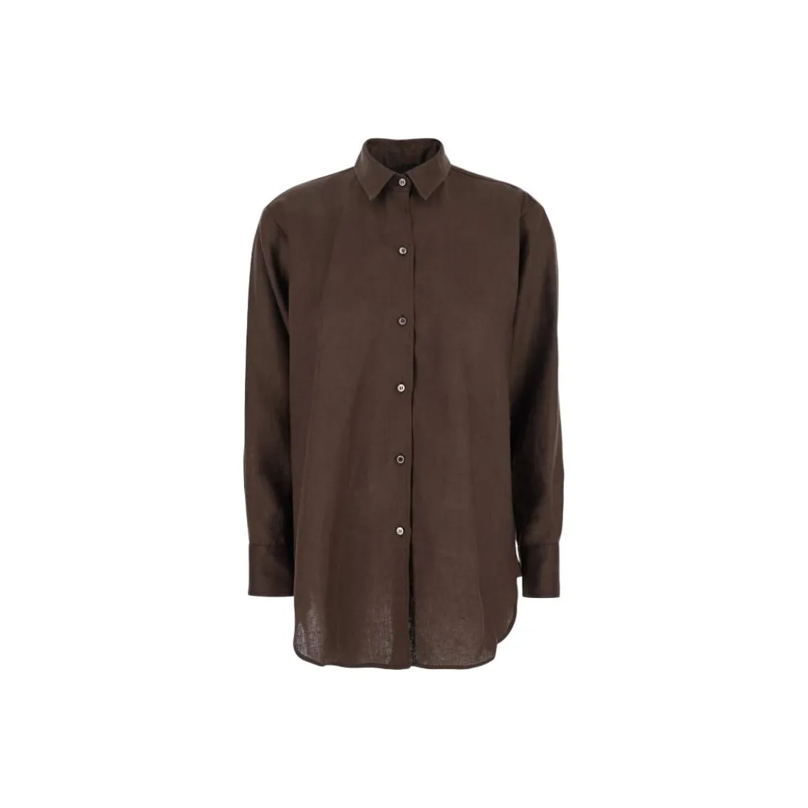Plain Shirt With Classic Collar And Long Sleeves