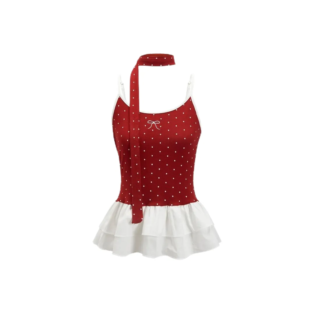 ABBY GODDESS Топ на бретелях Женский Красный