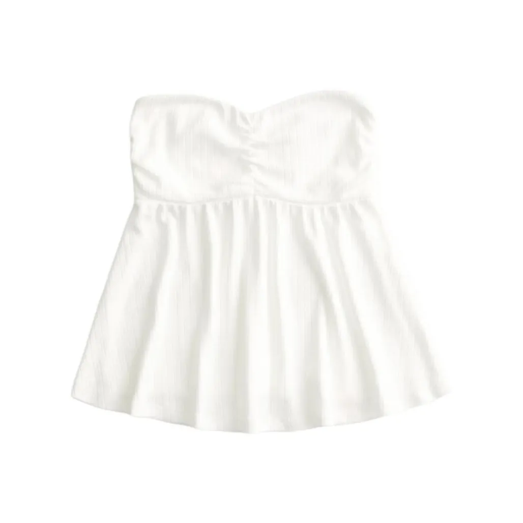 Hollister Без бретелей Топ Женский Белый