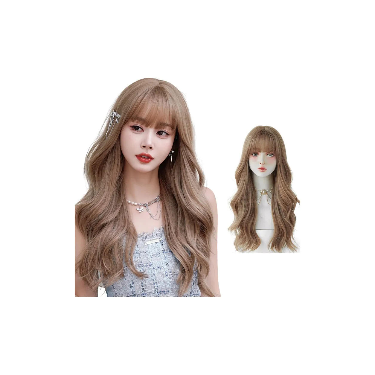 QIJIEHUANGHOU Lazy Водная рябь Парики