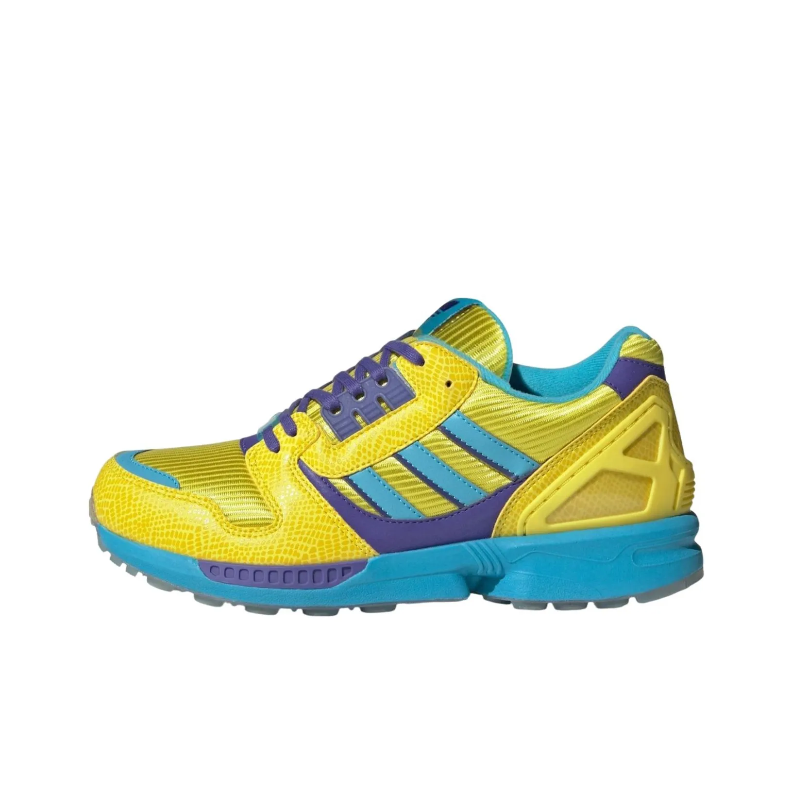 ATMOS X ADIDAS ORIGINALS ZX 8000 Slip-resistant Abrasion-resistant Low Top Casual Shoes Unisex Yellow Cyan ATMOS X ADIDAS ORIGINALS ZX 8000 Противоскользящий Устойчивый к истиранию Низкий Топ Повседневная Обувь Унисекс Желтый Циан