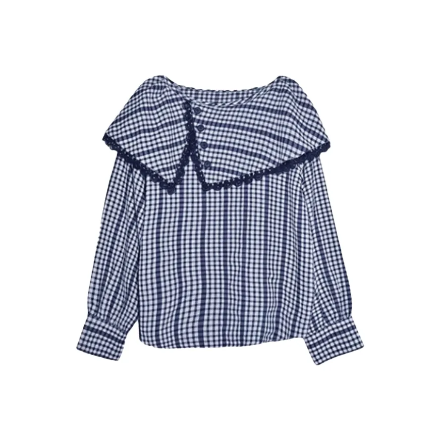 SYEEE WITH U Рубашка Женская Синяя Клетка