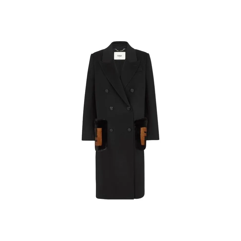 FENDI Double Breasted Pocket-Detailed Trench Coat