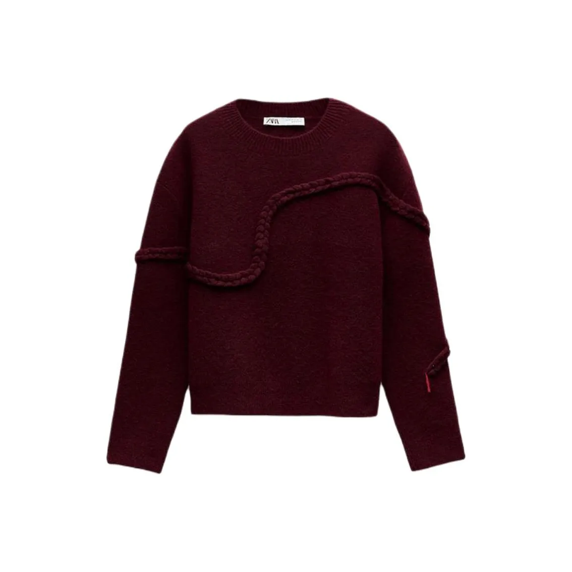 ZARA Новогодний Трикотаж Женский Красный