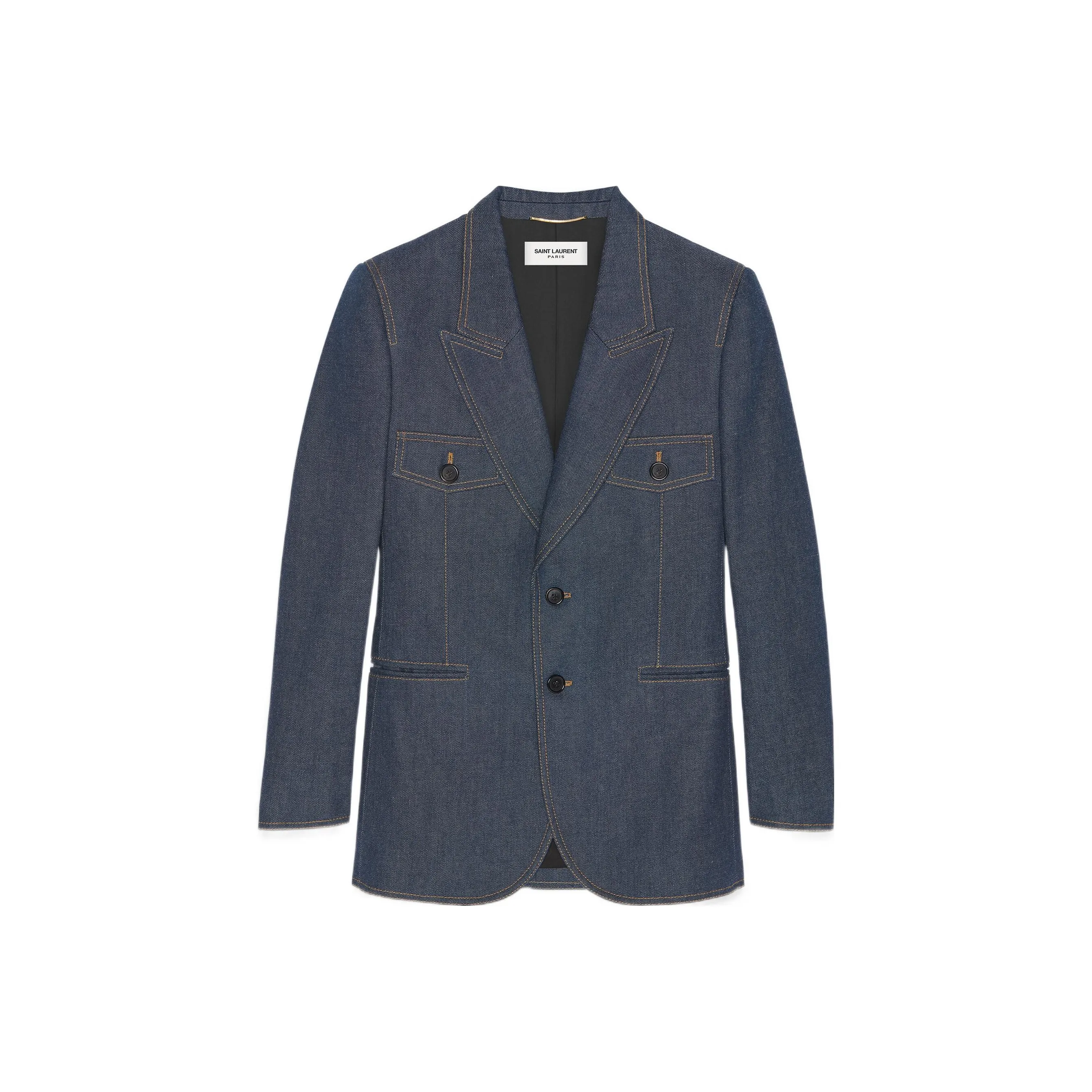 SAINT LAURENT Single breasted Denim Blazer