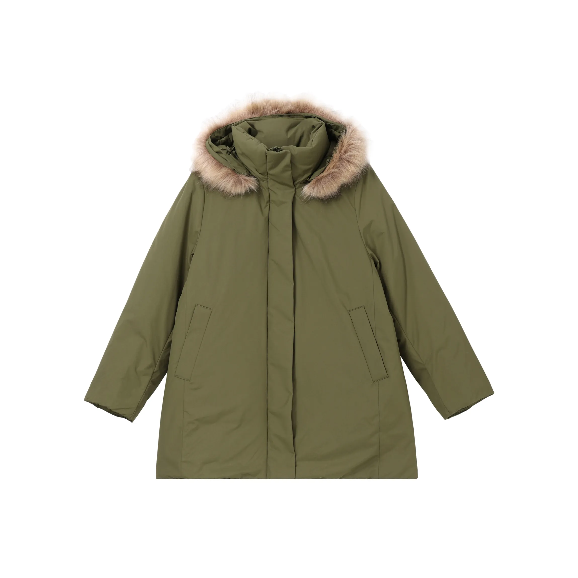 UNIQLO Пуховик Женский Оливково-зеленый