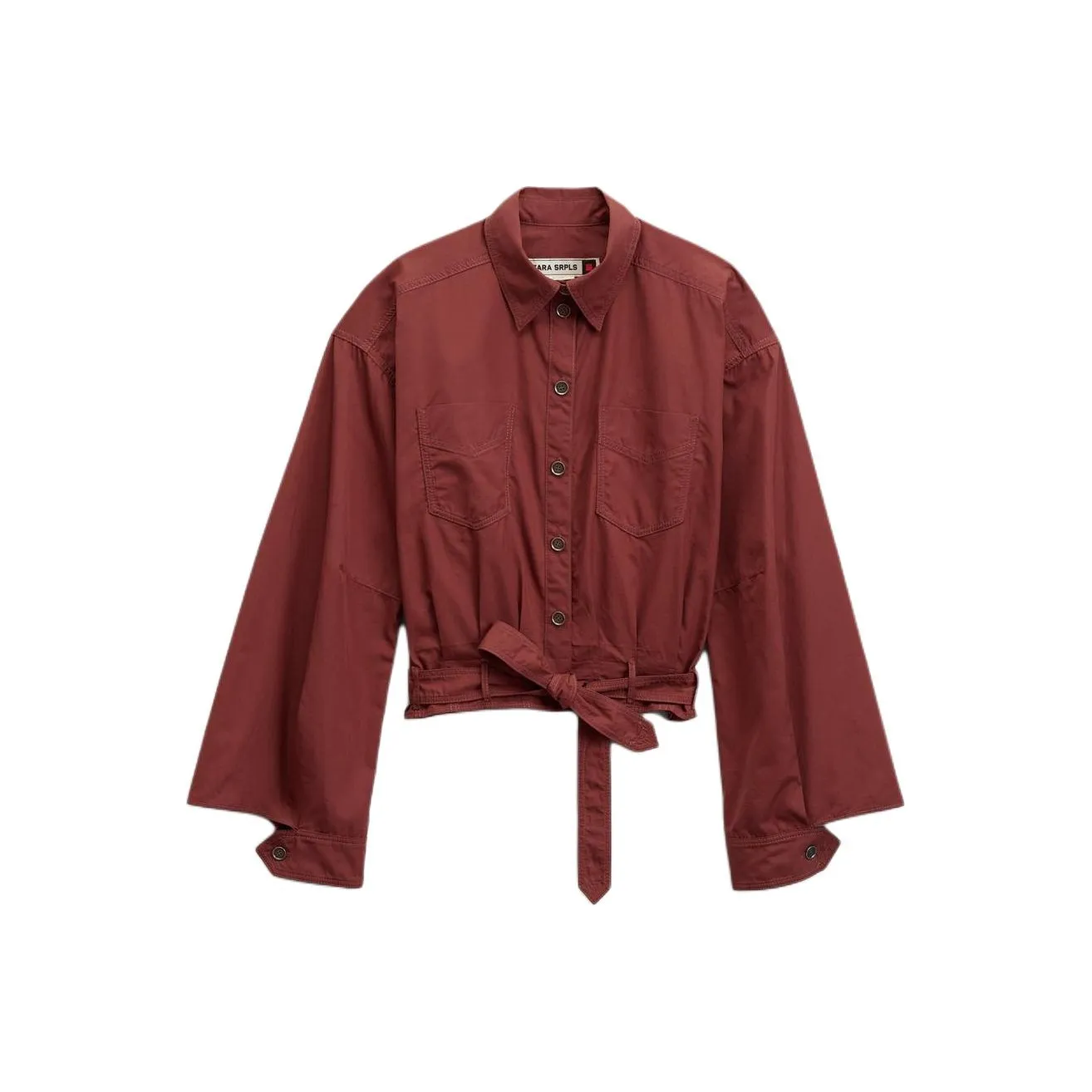 ZARA Темно-красные Женские Рубашки