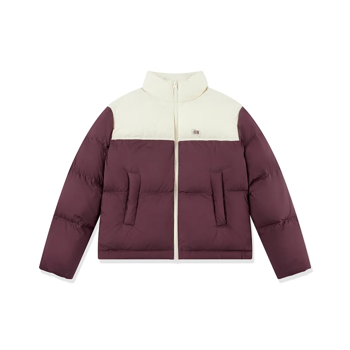 QIAODAN Dry Down Jacket Women's Burgundy/Cream White