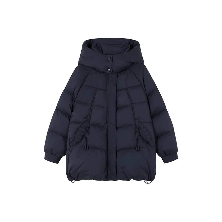 Mo Han Yi Mei Пуховик Женский Темно-синий