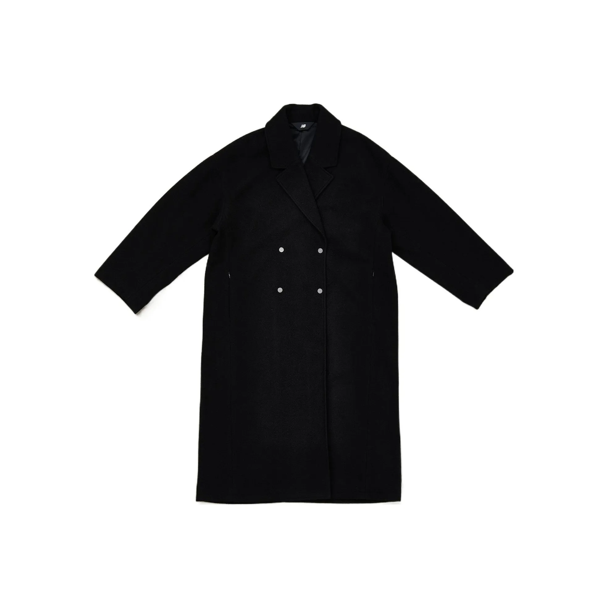 New Balance MET24 Двойная грудь Черное женское пальто