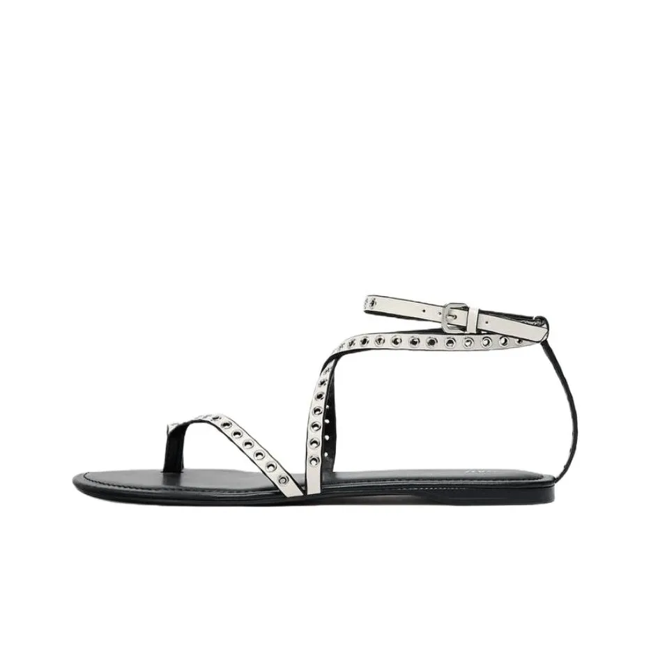 ZARA One Ремень Сандалии 1см Женские Белые