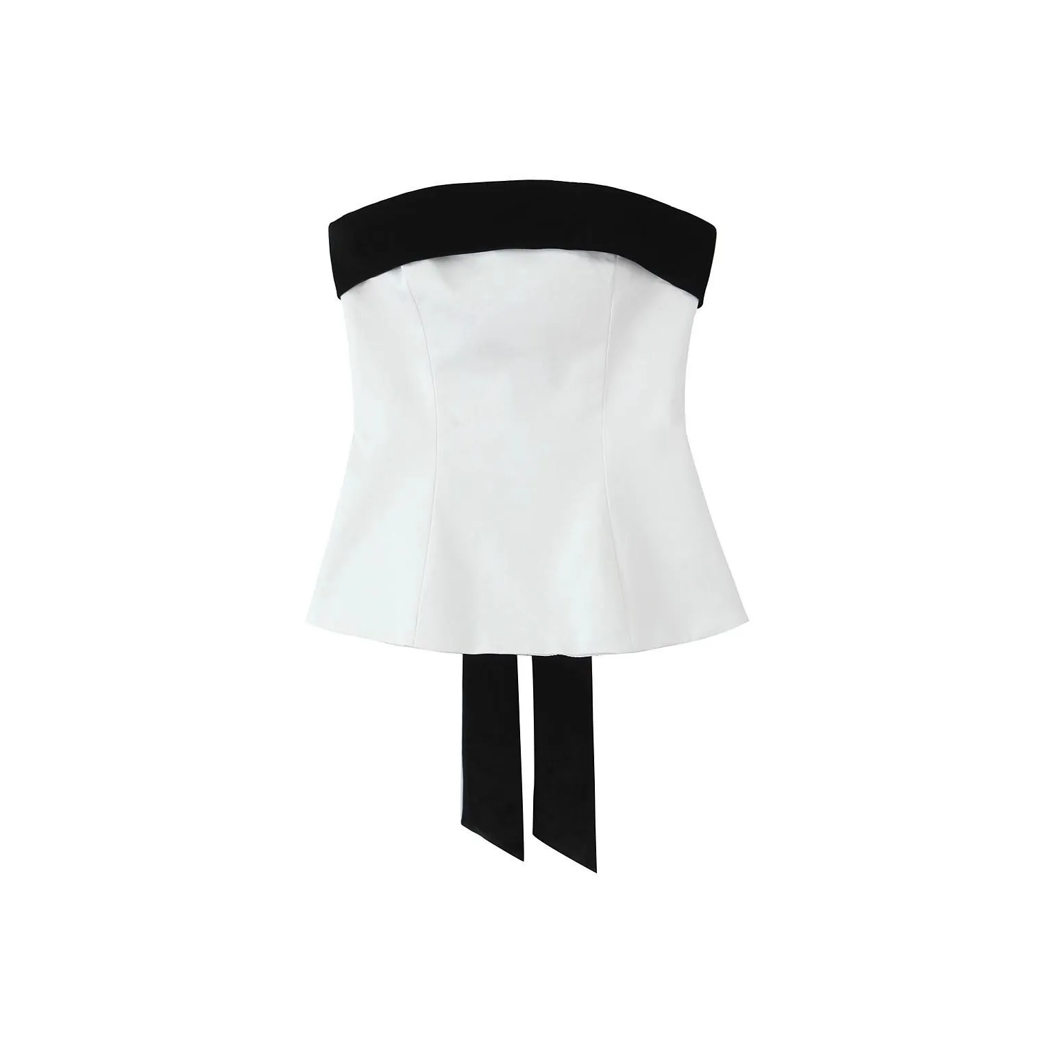 POPO.INFO Без бретелей Топ Женский Белый