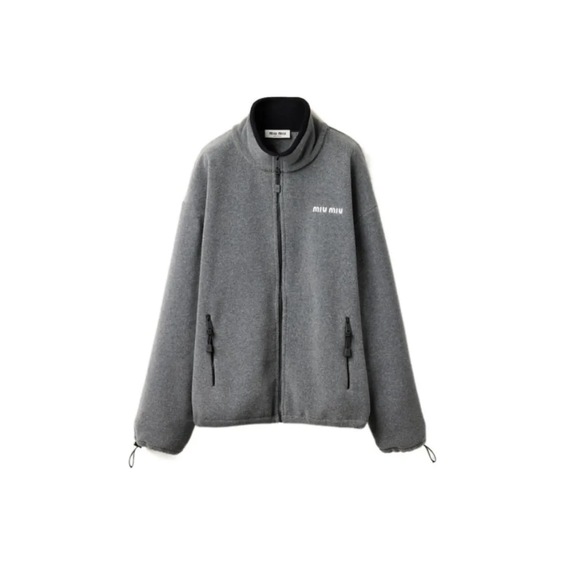 MIU MIU Fleece Zip Sweatshirt 'Grey'