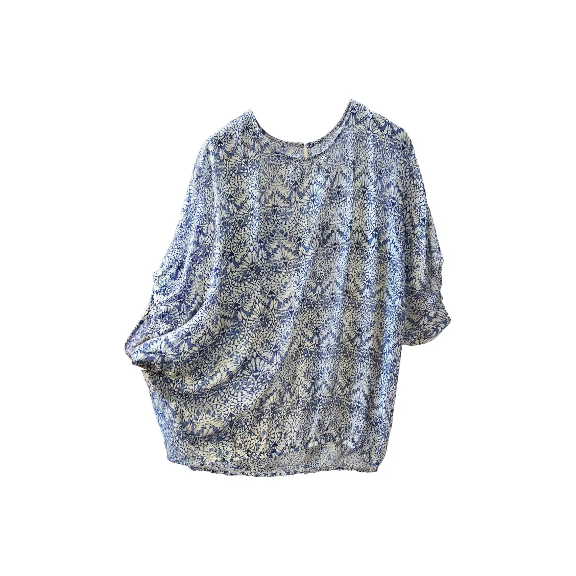 Cypress House Рубашка Женская Бело-Синяя Керамика Синий