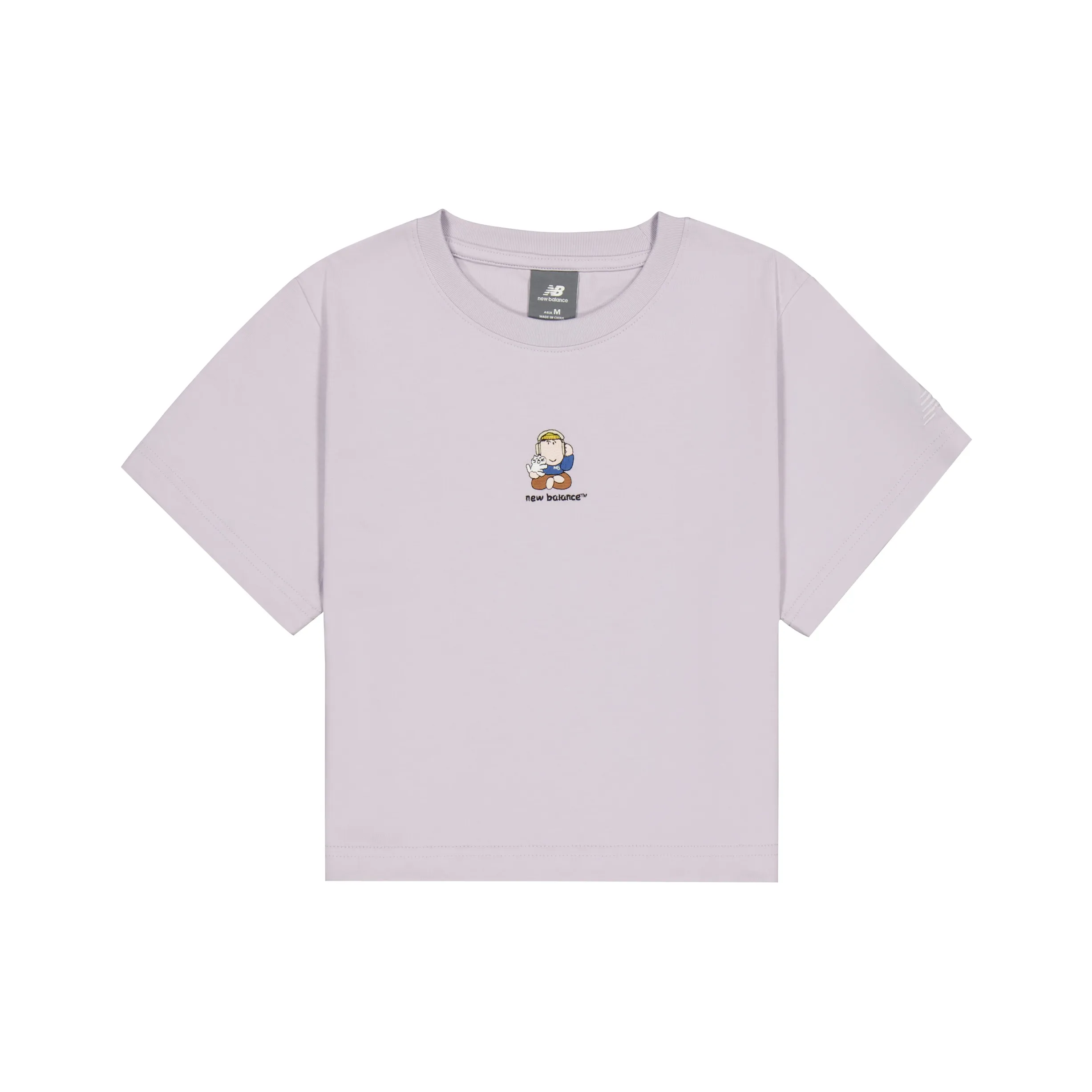 New Balance совместная футболка T Женская Светло-фиолетовая Серый