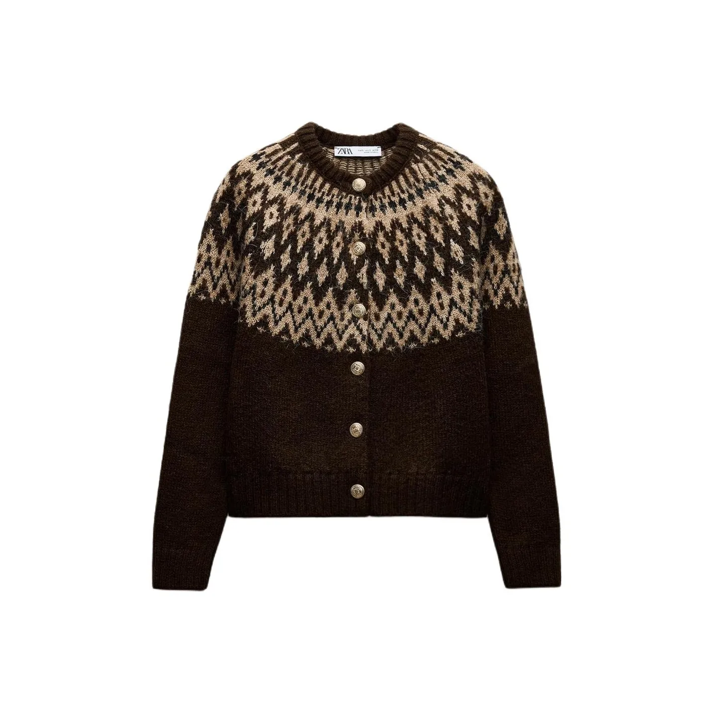 ZARA Коричневый Женский Трикотаж