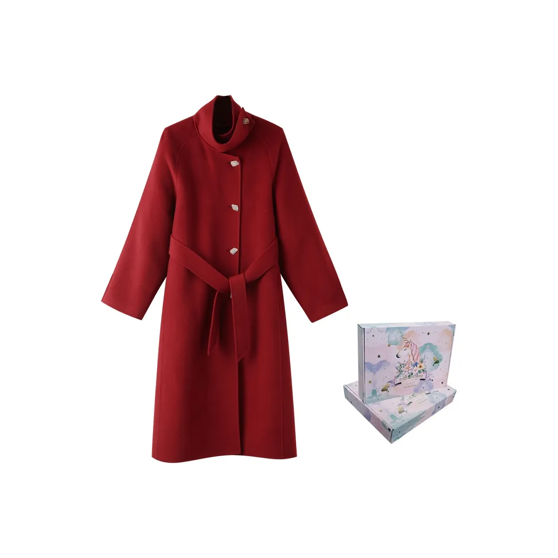 ANNECHEN Пальто Женское Железо Ржаво-красный