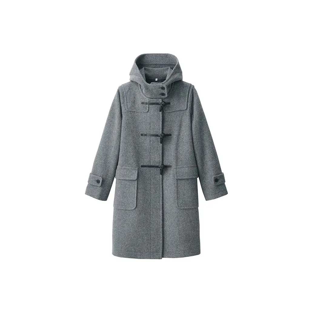 MUJI Coats Women's Charcoal Gray