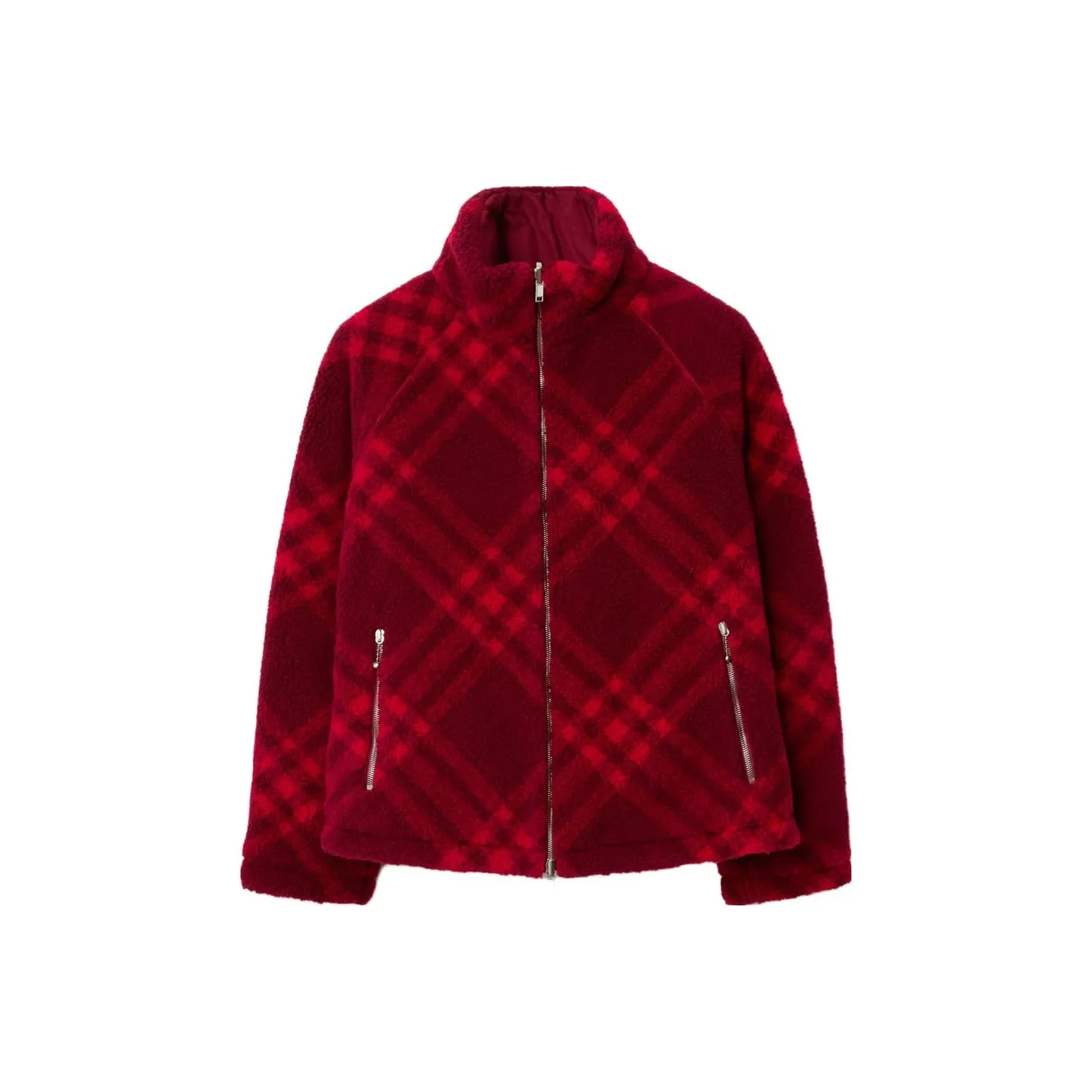 Burberry Checked Reversible Fleece Bomber Jacket
