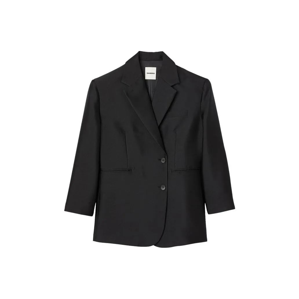 Sandro Tailored Satin Blazer