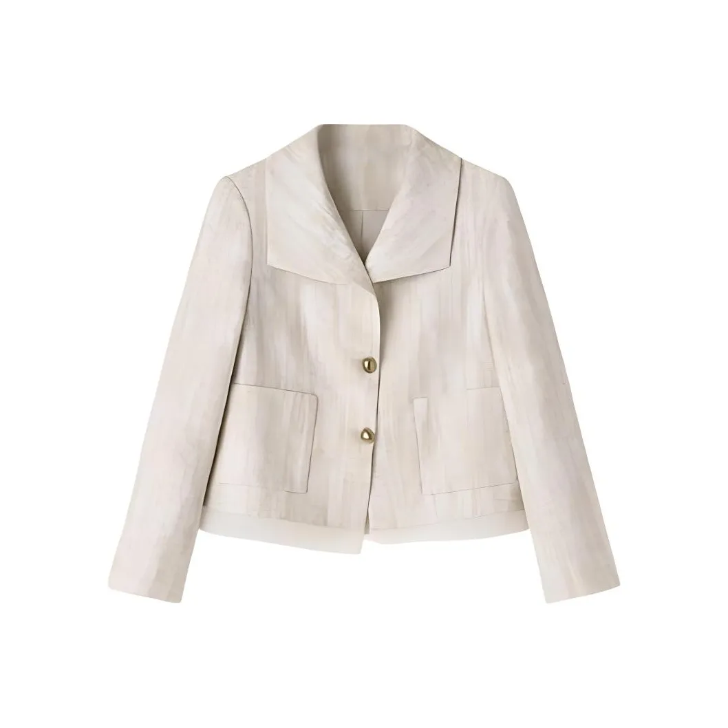 SHUXI Куртки и Пальто Женские Бамбук Белый