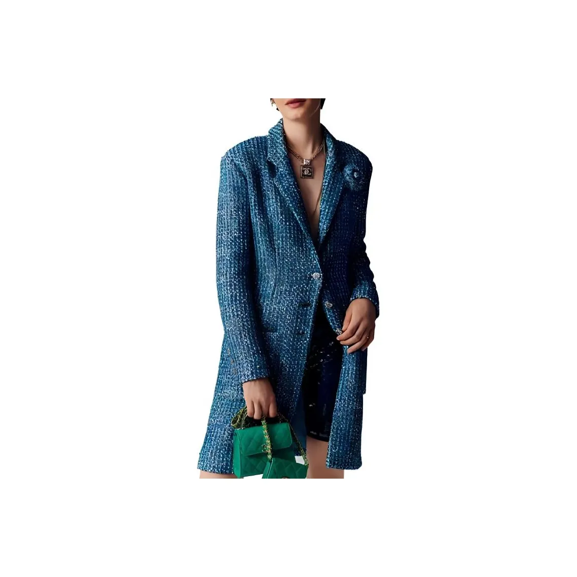 CHANEL Coats Women's Blue