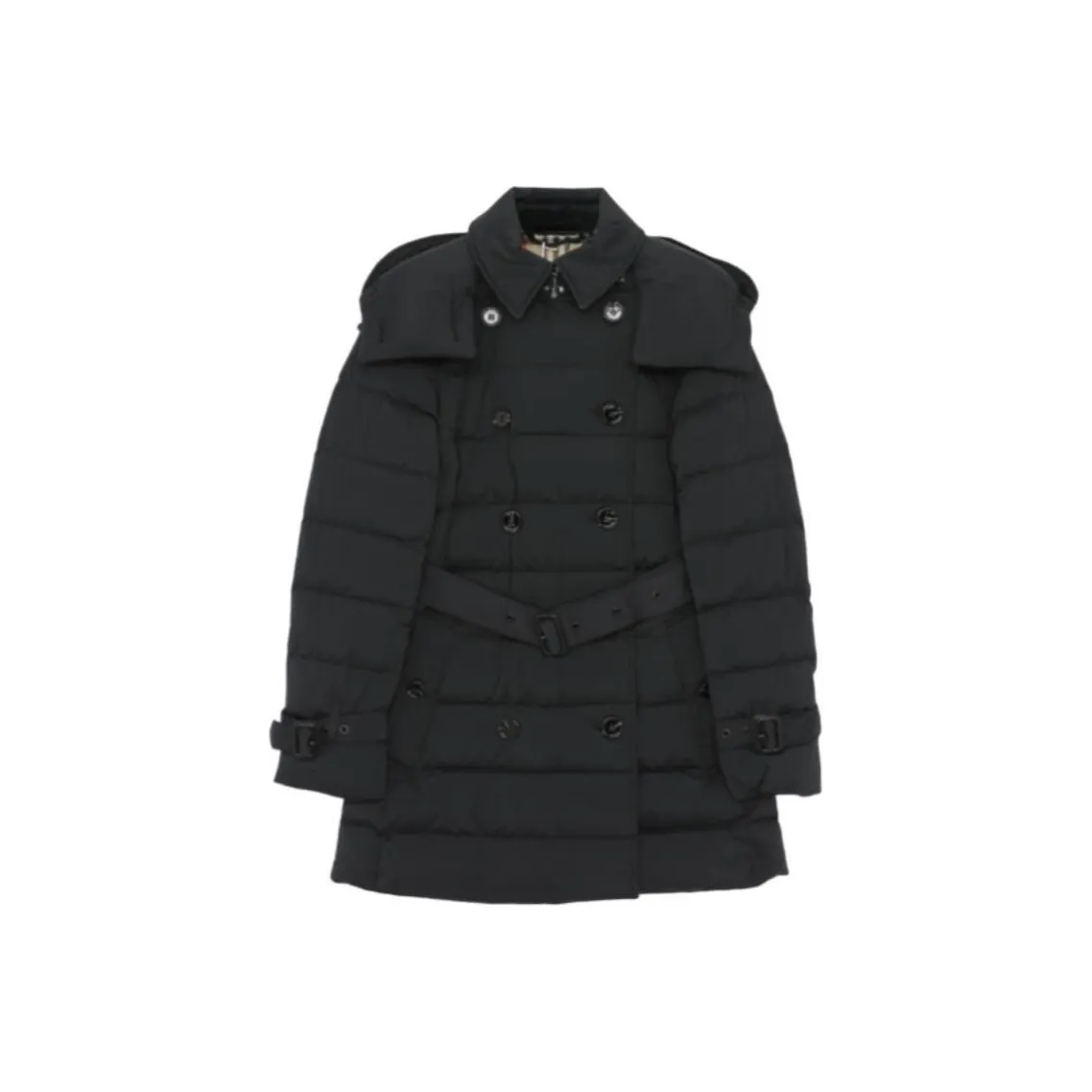 Burberry Double Breasted Belted Down Coat