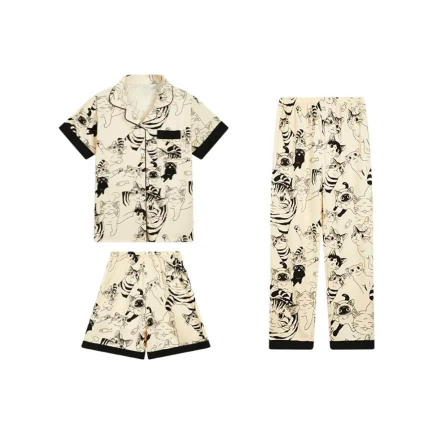 Сон Милый Кошка Пижама Женские Пижамные Комплекты