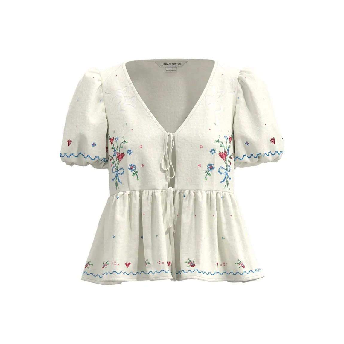 URBAN REVIVO Boho Style Рубашка Женская Экрю