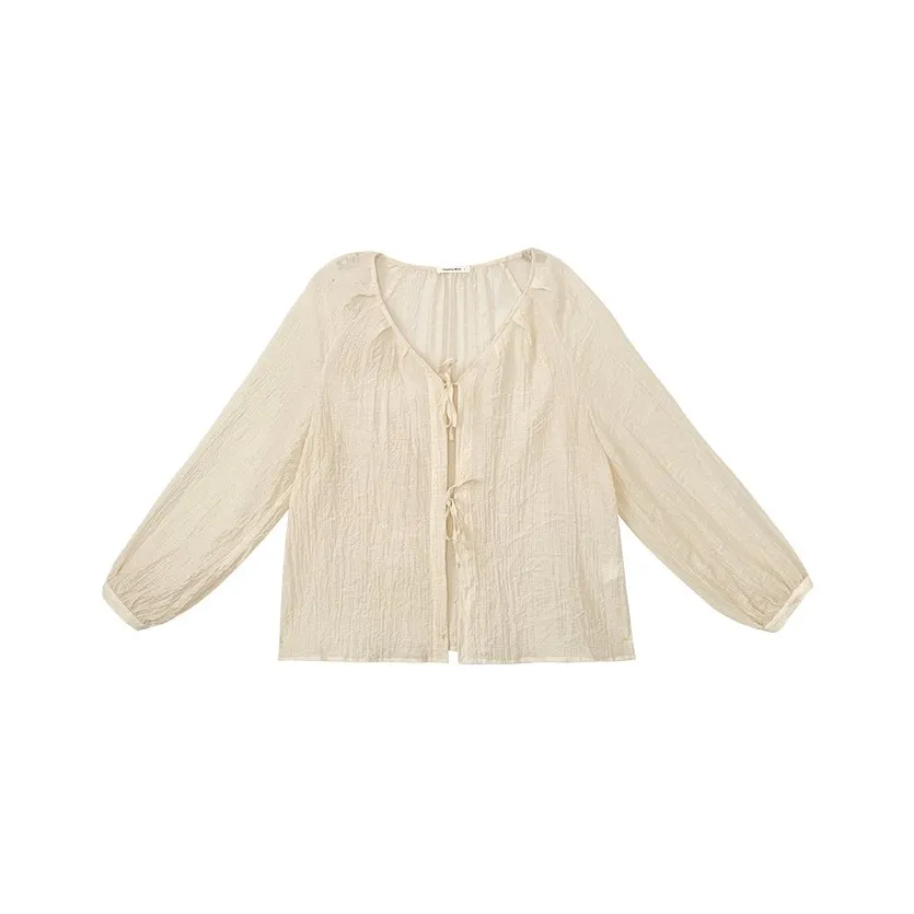 WUPODAMANVZHUANG Рубашка Женские Ancient Абрикос